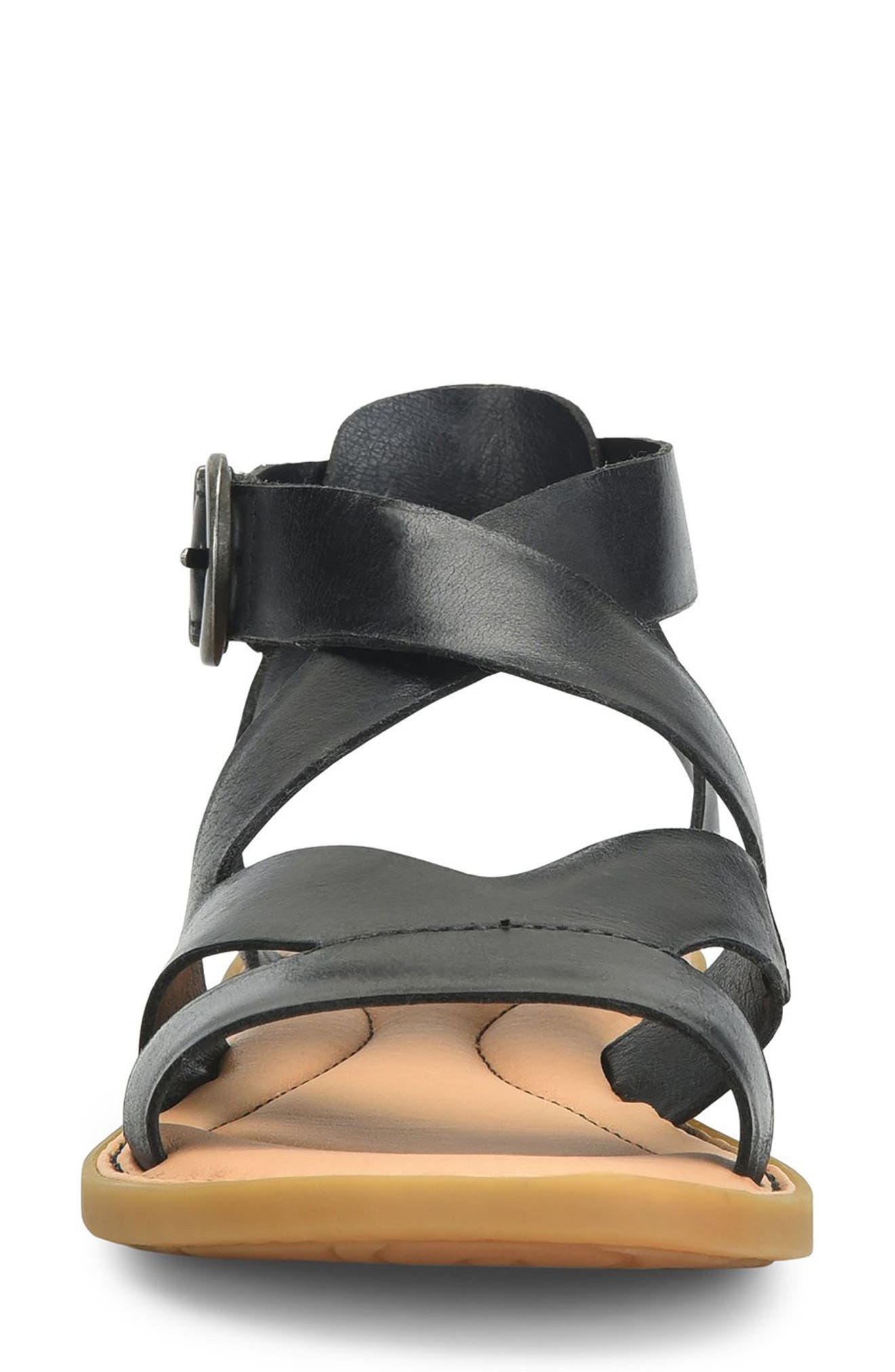 Børn May Sandal, Alternate, color, Black Leather