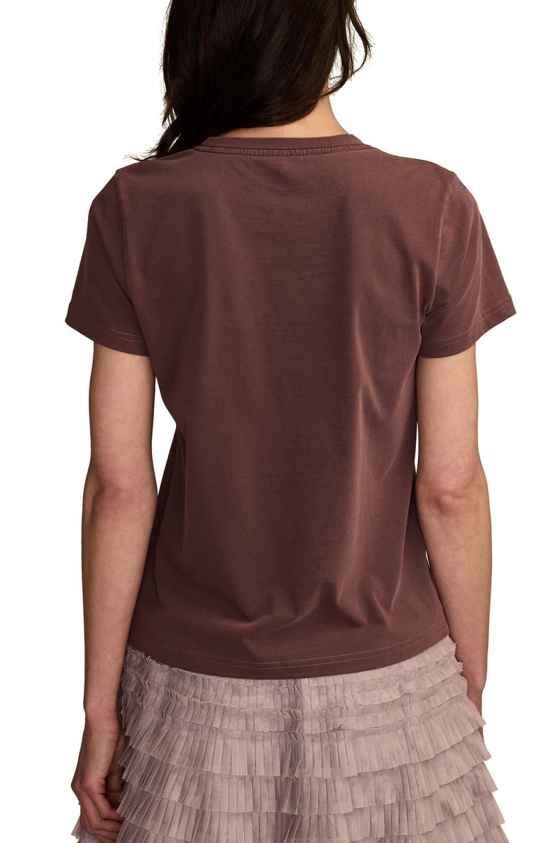Lucky Brand Classic Lucky Bow T-Shirt, Alternate, color, Bitter Chocolate