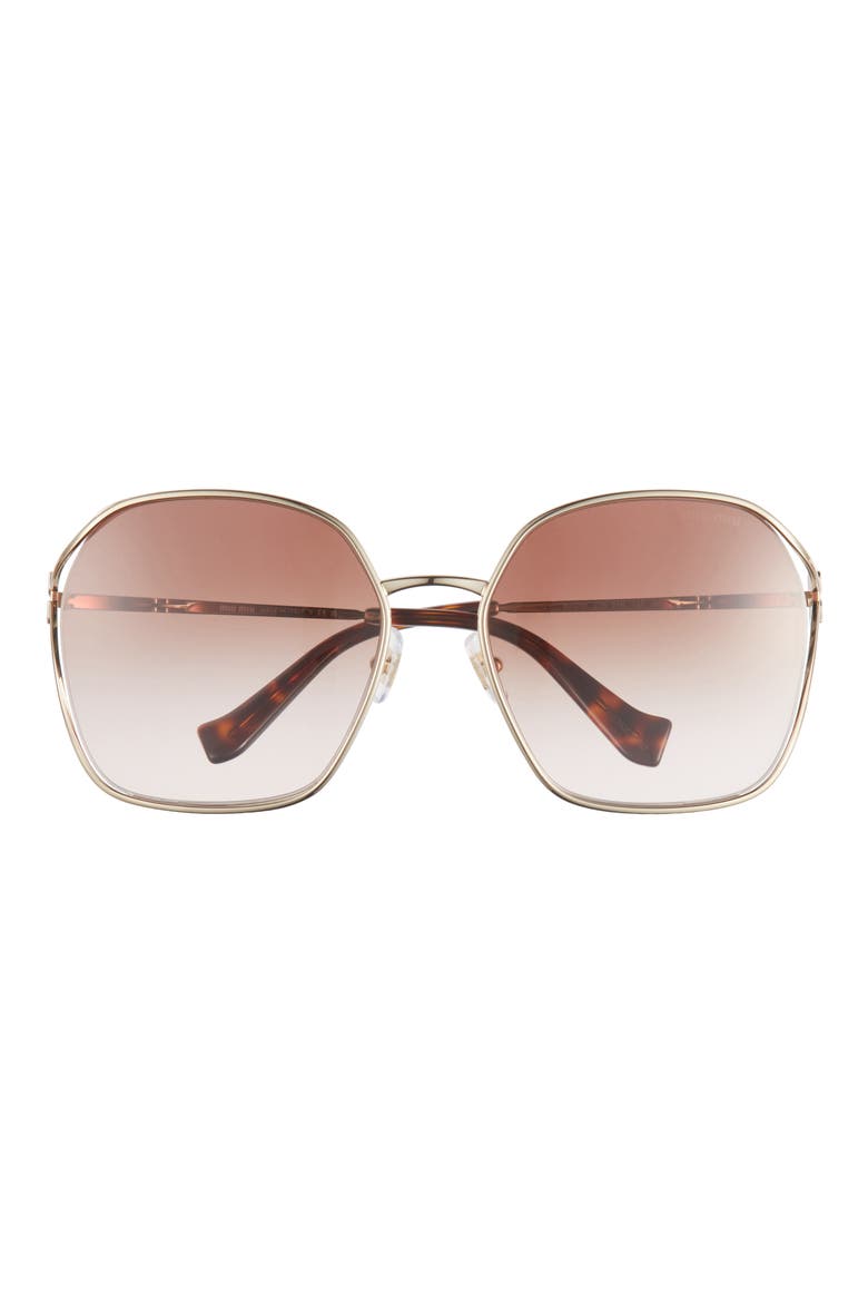 60mm Gradient Round Sunglasses, Main, color, BROWN GRADIENT