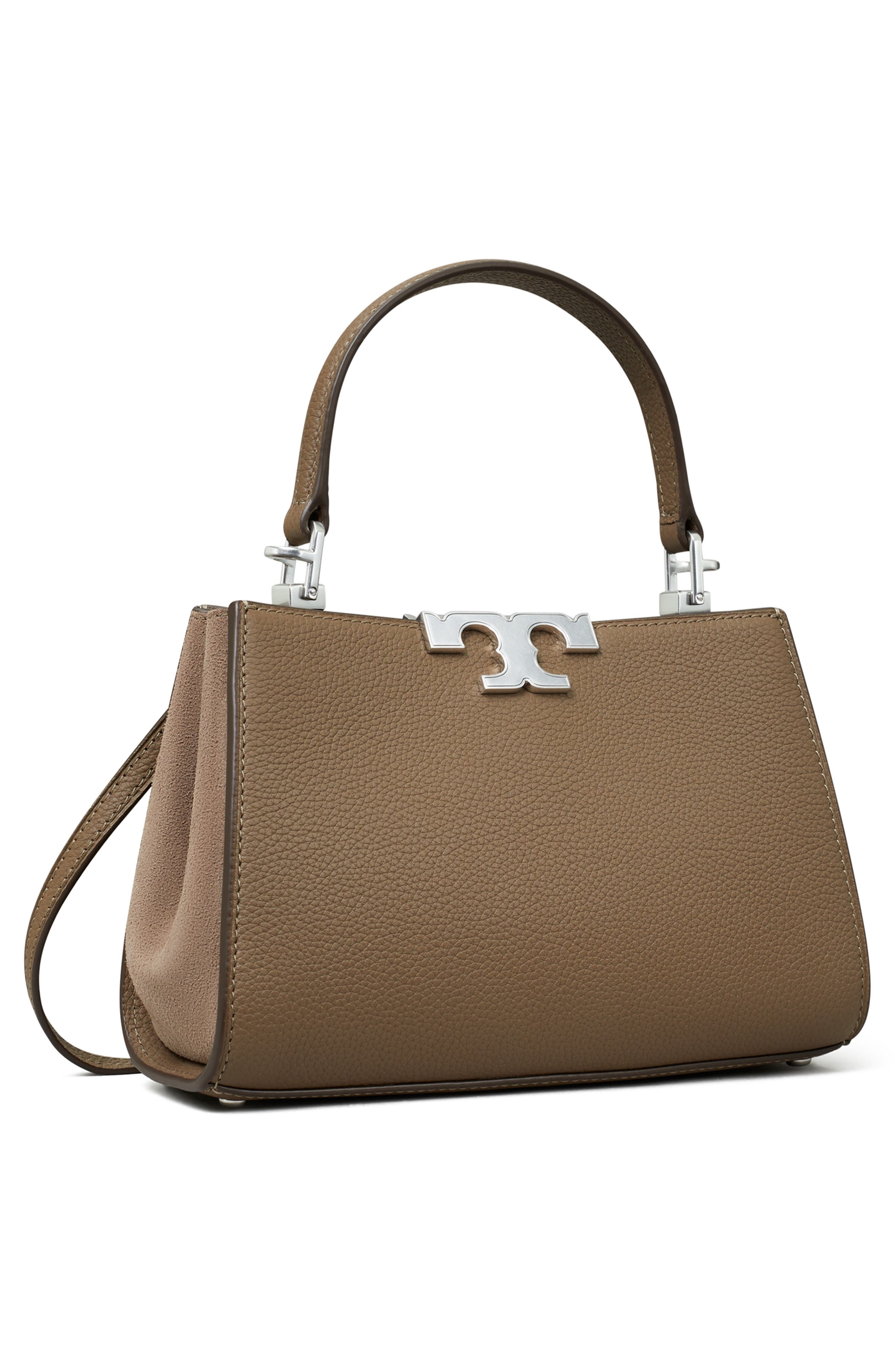 Tory Burch Mini Eleanor Pebble Leather Satchel, Alternate, color, 