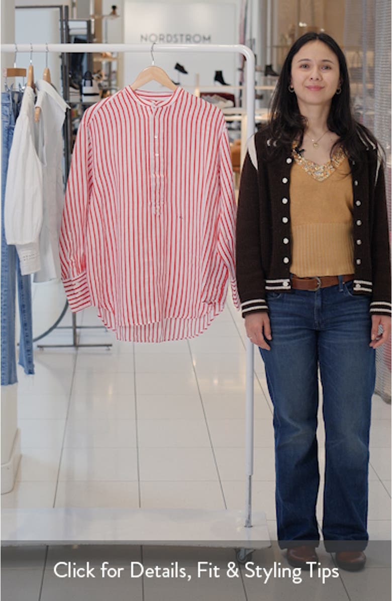 Stripe Linen & Cotton Button-Up Shirt, sales video thumbnail