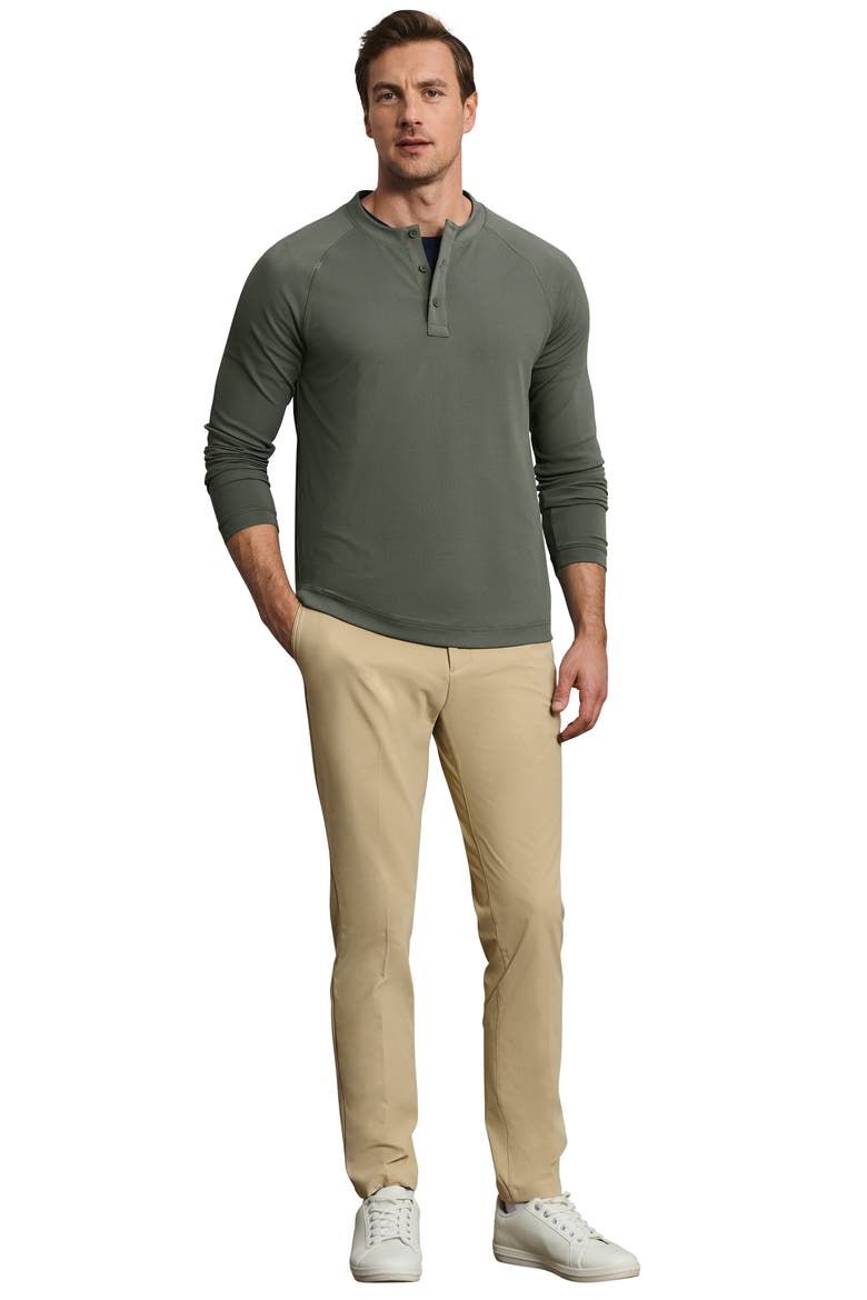 Waffle Tech Henley, Alternate, color, OLIVE SHADOW