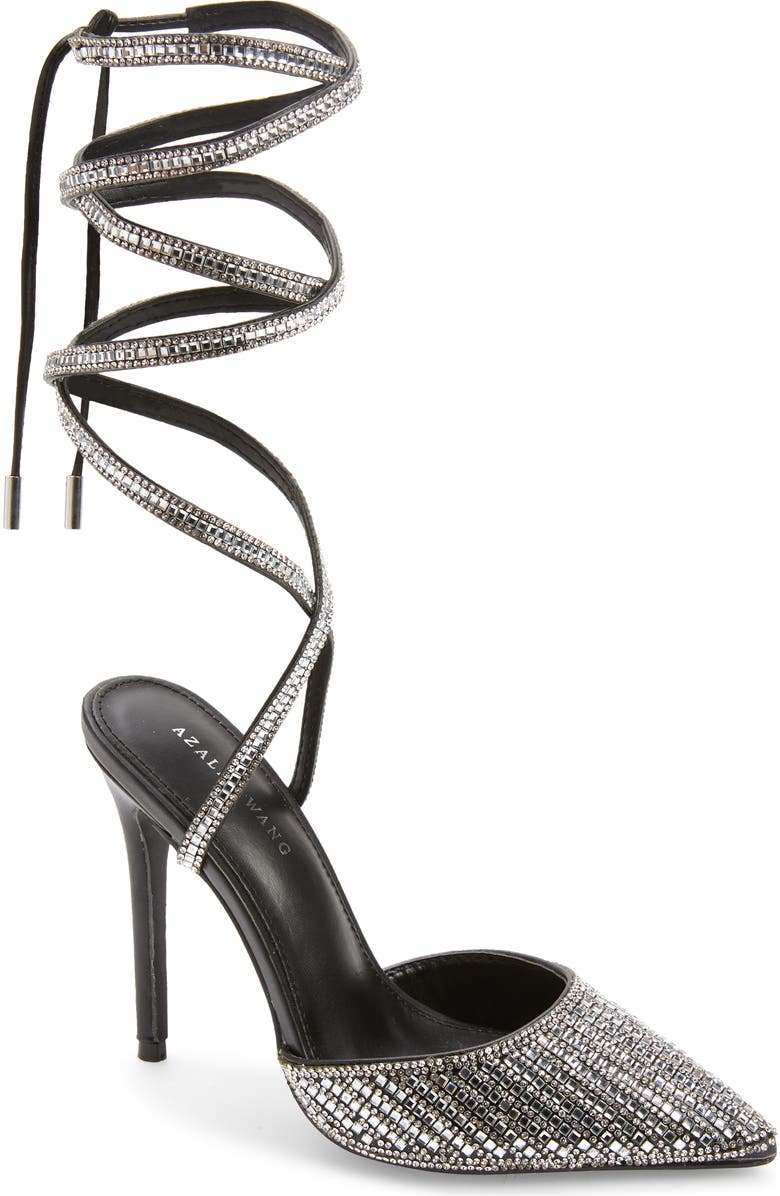 AZALEA WANG Riss Ankle Wrap Pointed Toe Pump, Main, color,