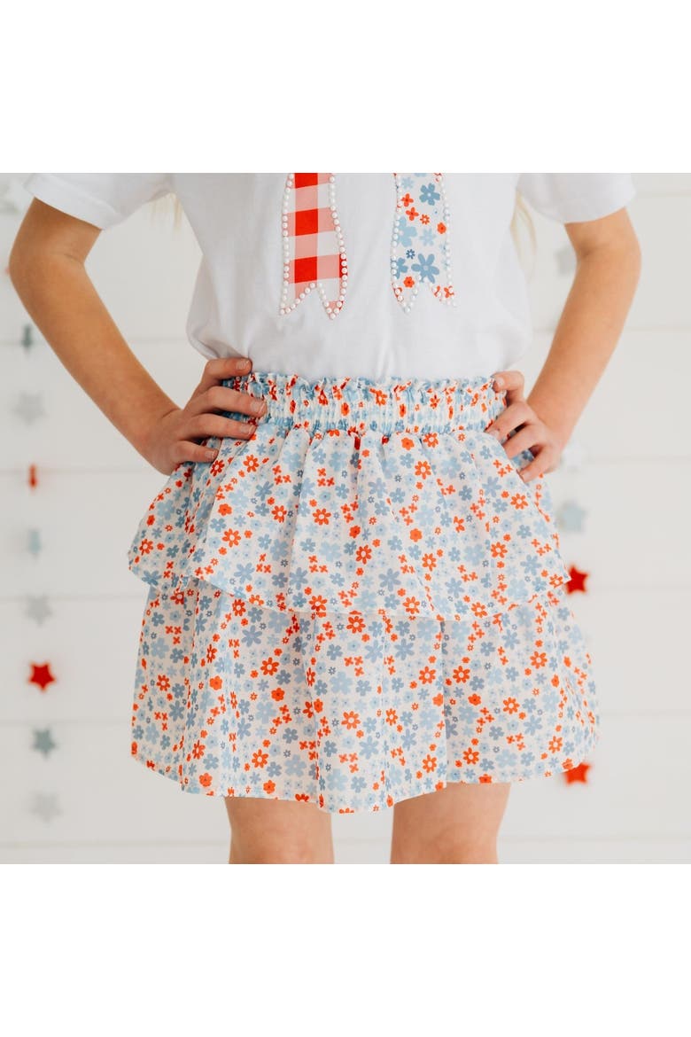 Patriotic Floral Skort, Alternate, color, Blue