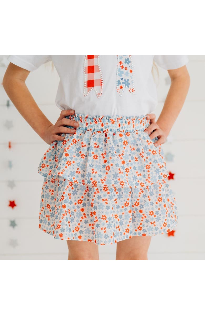 Sweet Wink Patriotic Floral Skort, Alternate, color, Blue