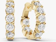 SEREIA OFFICIAL 14K Gold 2 ct Earrings Of Sereia In & Out Diamond