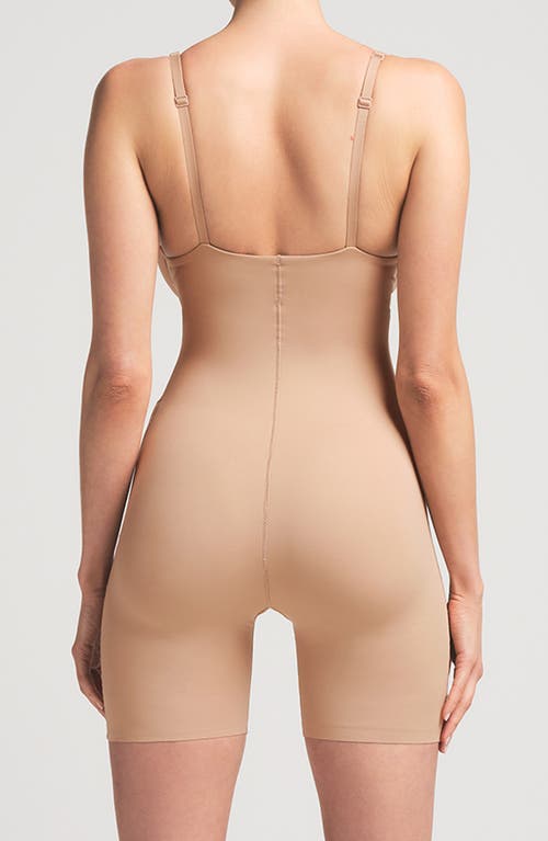 Skims Ultimate Body Push-up Enhancing Padded Midthigh Bodysuit In Clay