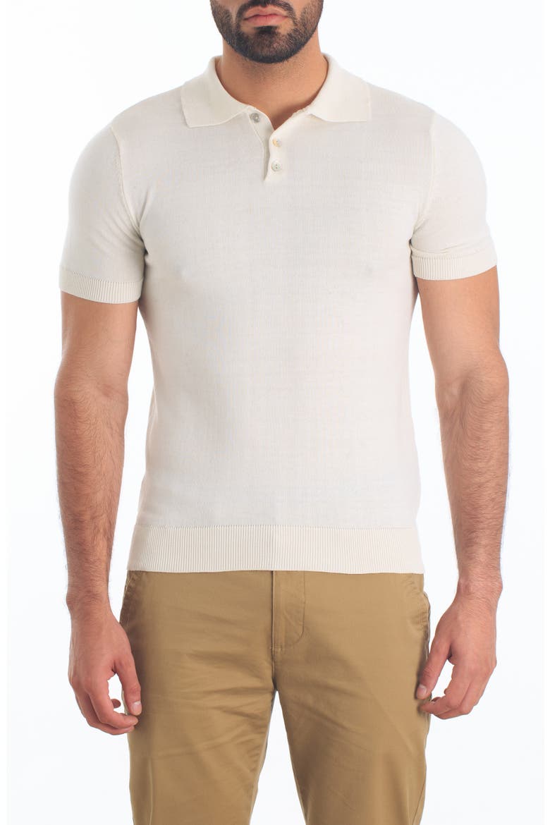 Pima Cotton Polo Sweater, Main, color, WHITE