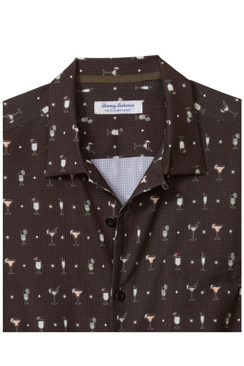 Bahama Coast Cocktail Conga Print Button-Up Shirt, Alternate, color, TAPENADE