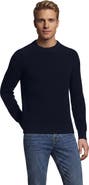 Lands' End Cotton Drifter Saddle Crewneck Shaker Sweater