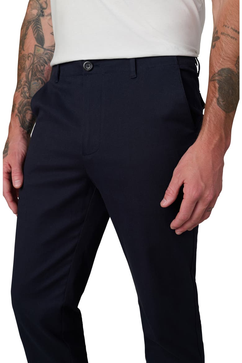 Skinny Fit Flat Front Cotton Twill Chinos, Alternate, color, TRUE NAVY