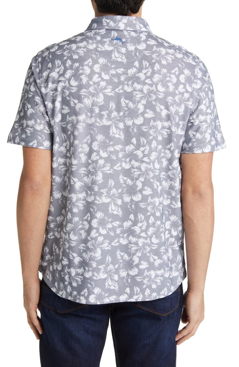 Tommy Bahama Flora IslandZone<sup>®</sup> Floral Piqué Short Sleeve Button-Up Shirt, Alternate, color, 