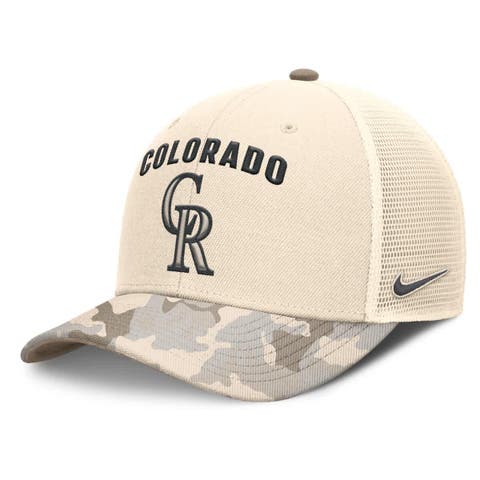Men's Nike Natural Colorado Rockies Camo Natural Pack Rise Adjustable Trucker Hat