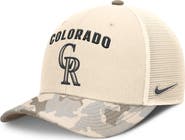Nike Men's Nike Natural Colorado Rockies Camo Natural Pack Rise Adjustable Trucker Hat