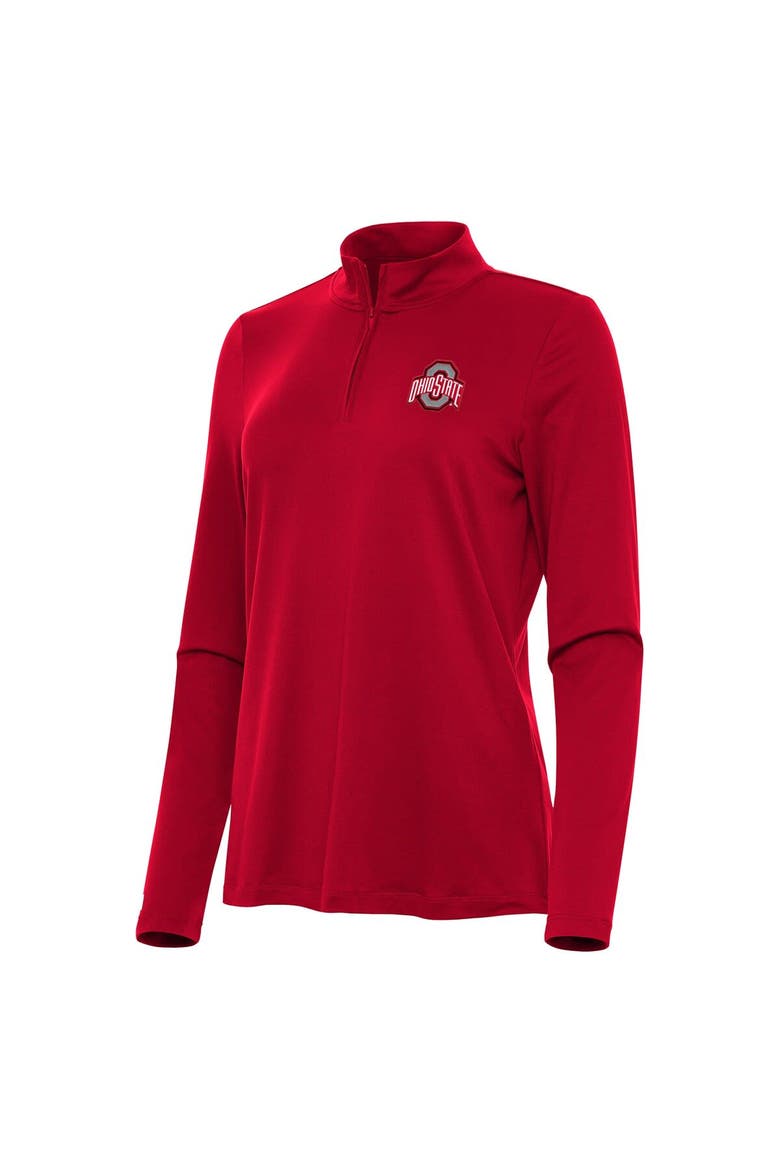 Women's Antigua  Scarlet Ohio State Buckeyes Reprocess Quarter-Zip Top, Alternate, color, Scarlet
