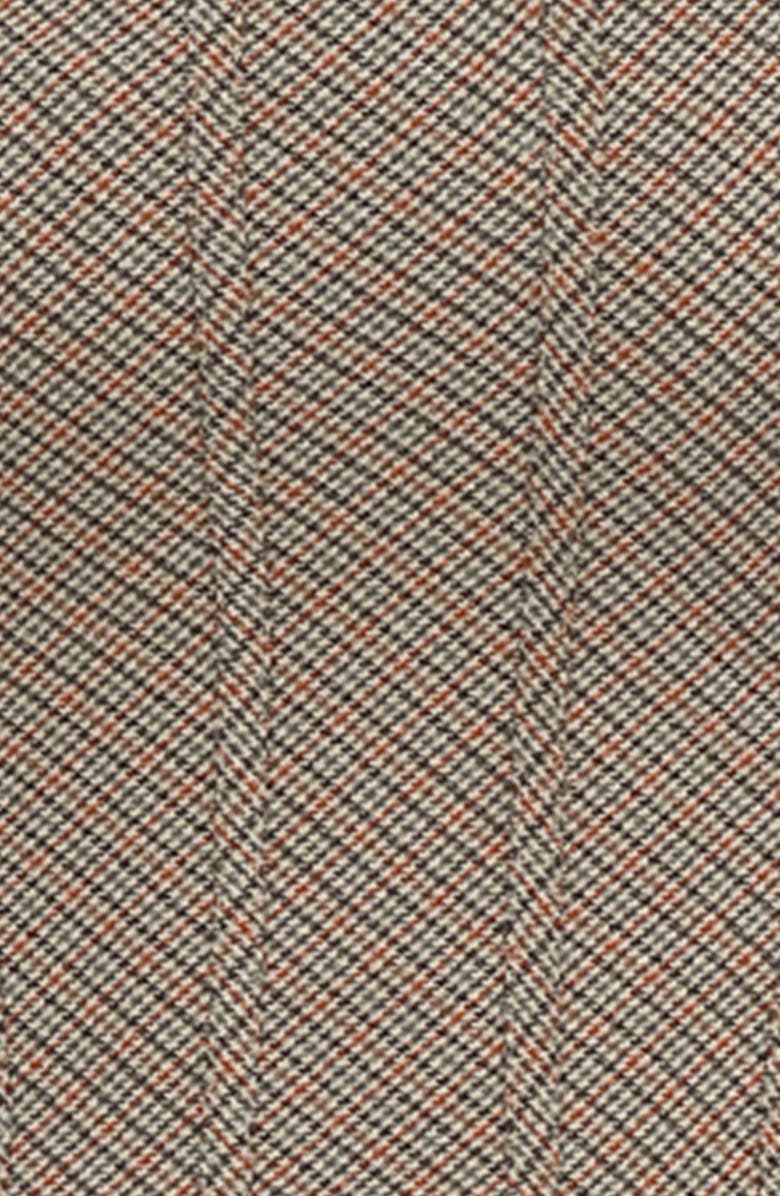 HOUSE OF CB Antonia MIcrocheck Faux Fur Cuff Corset Top, Alternate, color, Brown Check