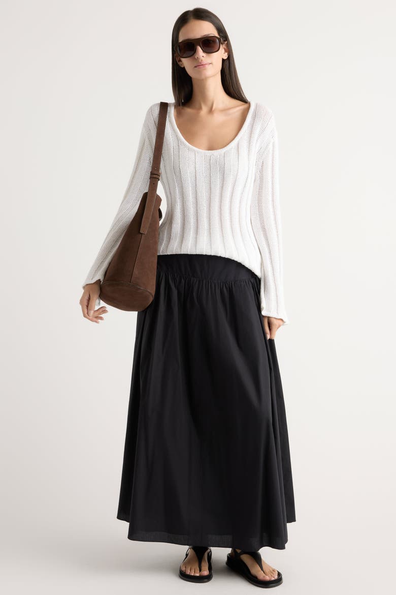 Leah Ribbed Scoop-Neck Sweater, Alternate, color, White