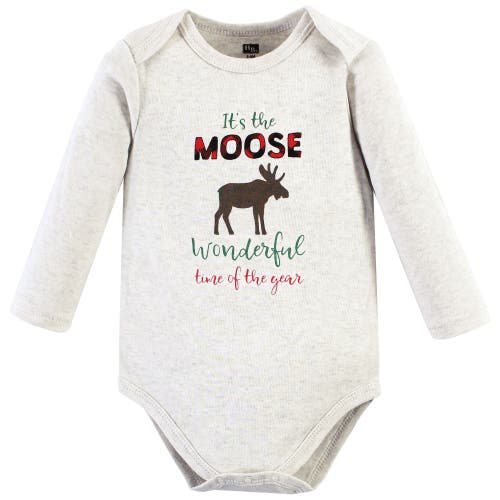 Hudson Baby Essential Long-sleeve Cotton Bodysuit Triple Set