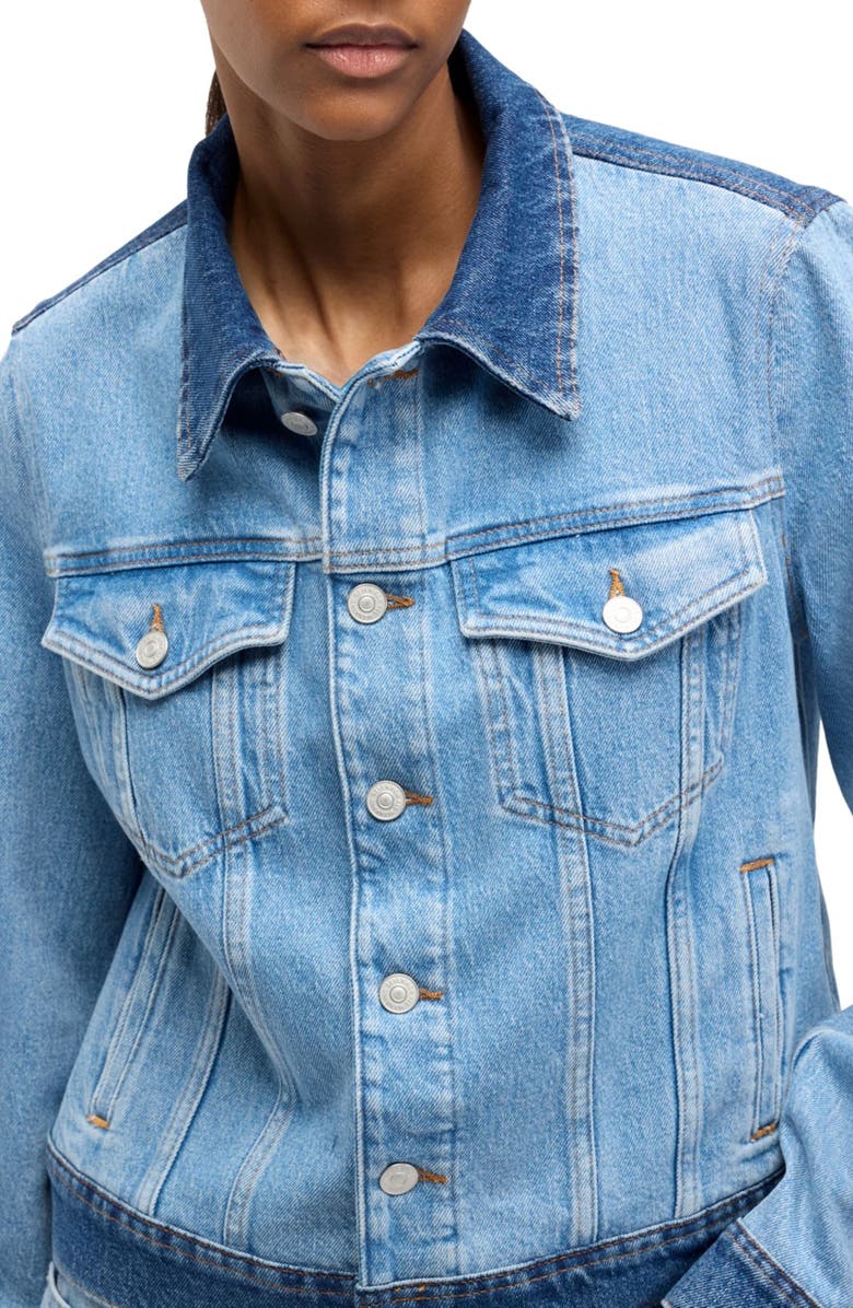 Seven Adi Crop Denim Trucker Jacket, Alternate, color, 