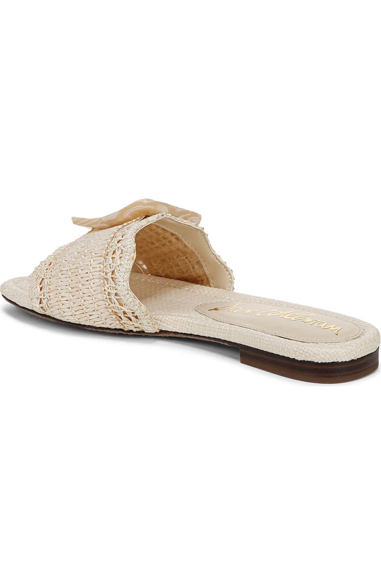 Sam Edelman Bambi Raffia Buckle Slide Sandal, Alternate, color, Linen