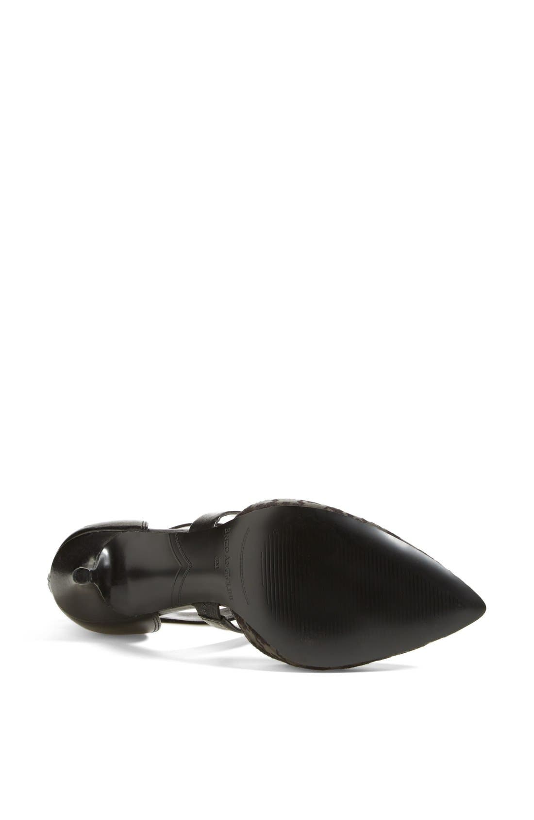 'Coadi' Cross Strap Pointy Toe Pump, Alternate, color, BLACK/ BLACK HOUNDSTOOTH