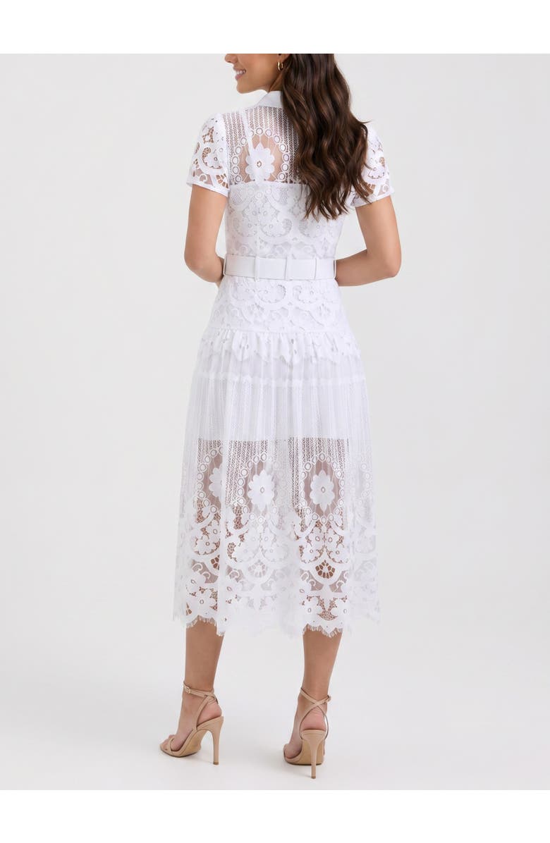 RACHEL Rachel Roy Jolene Collared Lace Midi Dress, Alternate, color, White