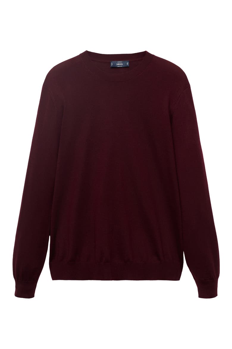 Crewneck Wool Sweater, Alternate, color, WINE