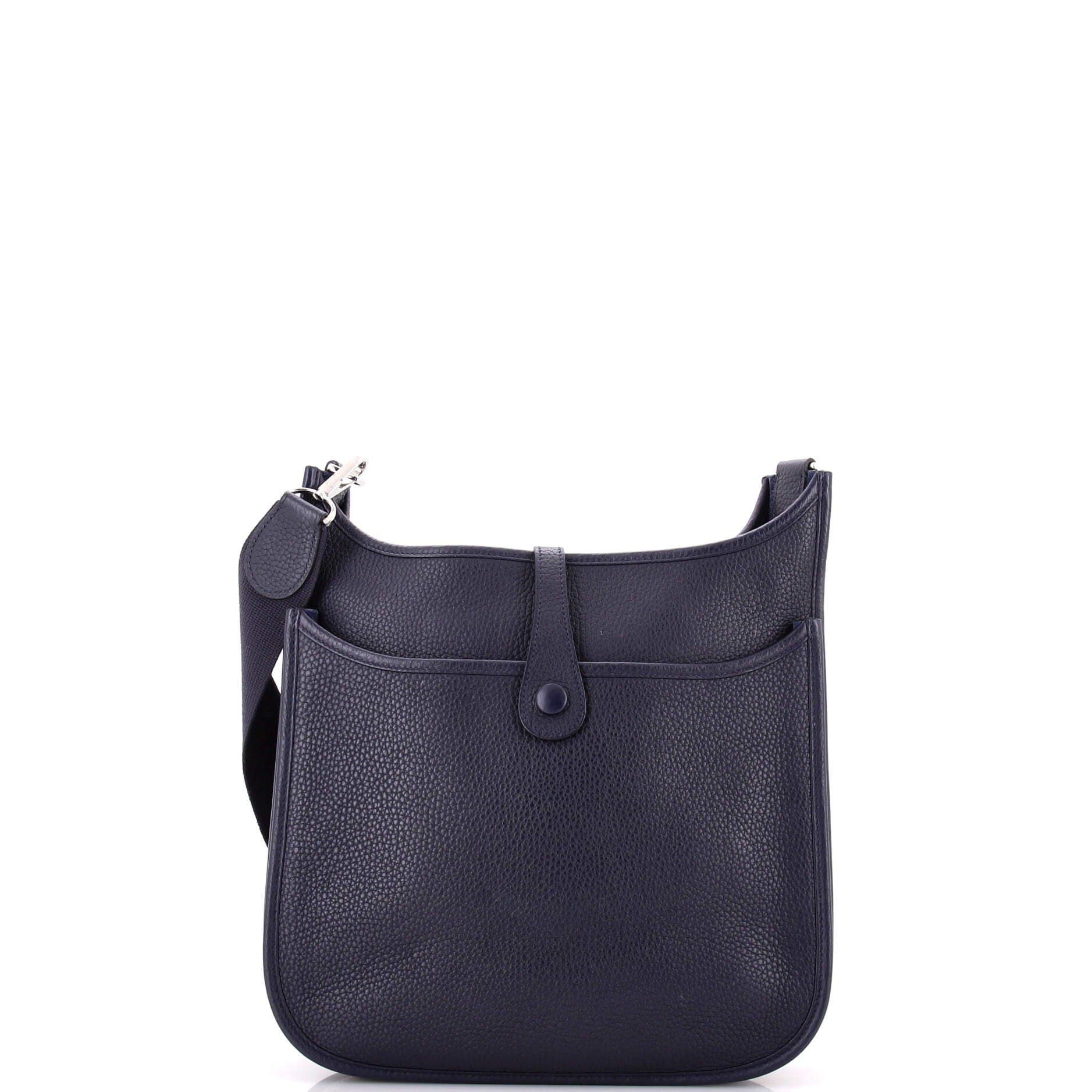 Pre-Owned Hermes Evelyne Bag Gen III Clemence PM, Alternate, color, Bleu Nuit