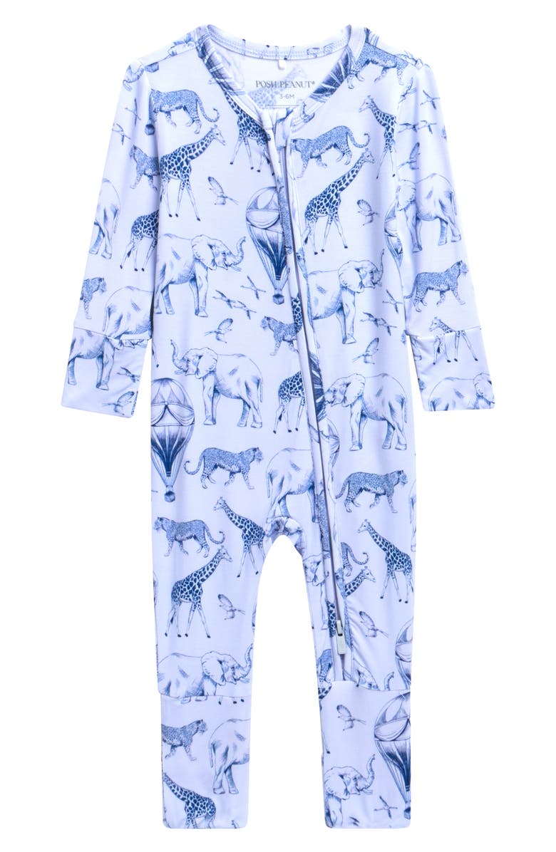 Posh Peanut Convertible Jersey Footie, Main, color, Blue