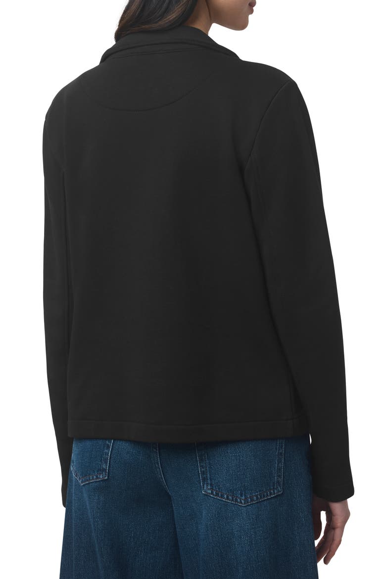 Double Breasted Cotton French Terry Blazer, Alternate, color, BLACK