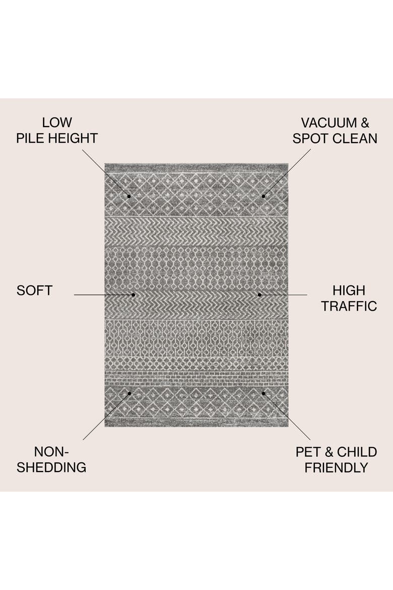 Arta Moroccan Vintage Geometric Area Rug, Alternate, color, Gray/Cream