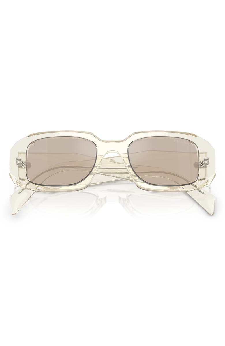 Prada 51mm Mirrored Rectangular Sunglasses, Alternate, color, Champagne