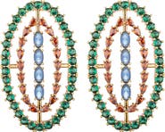 EYE CANDY LOS ANGELES Bianca Cubic Zirconia Oval Drop Earrings