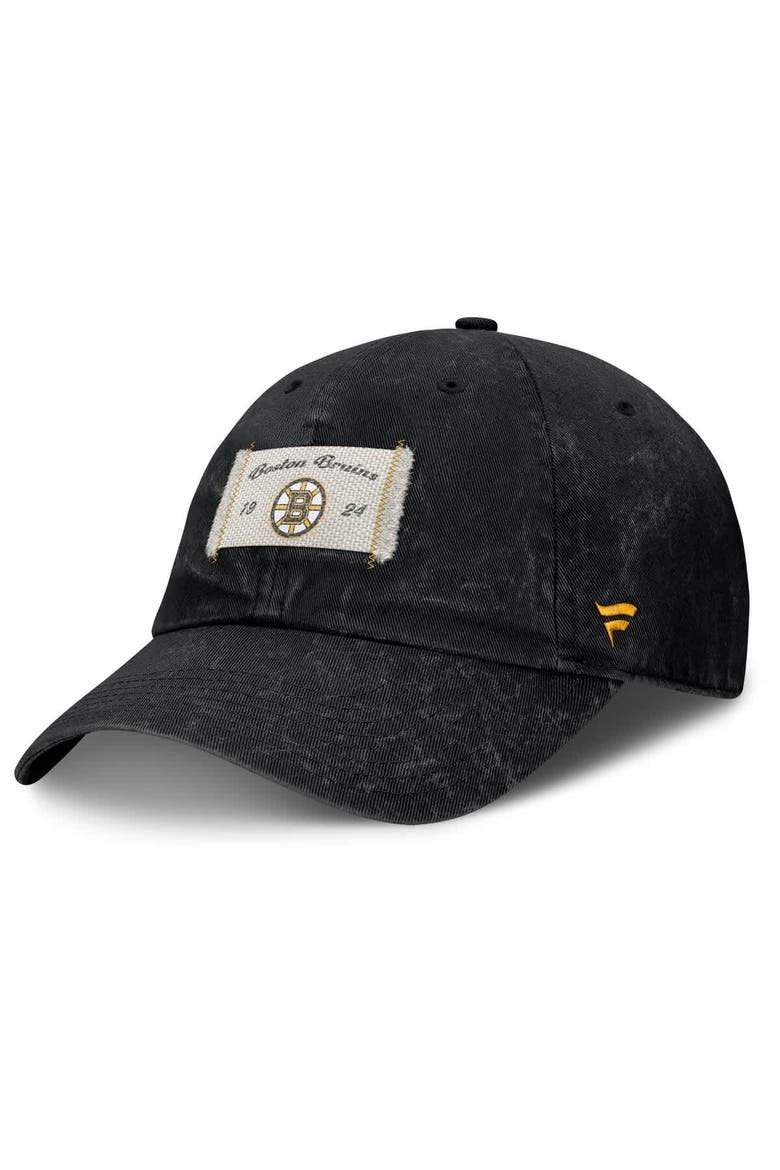 Women's Fanatics Black Boston Bruins Heritage Away Game Adjustable Hat, Main, color, Black