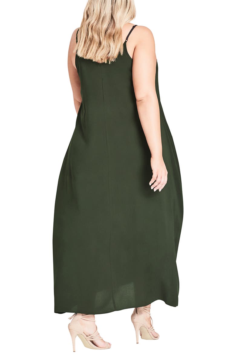 V-Neck Maxi Dress, Alternate, color, OLIVE