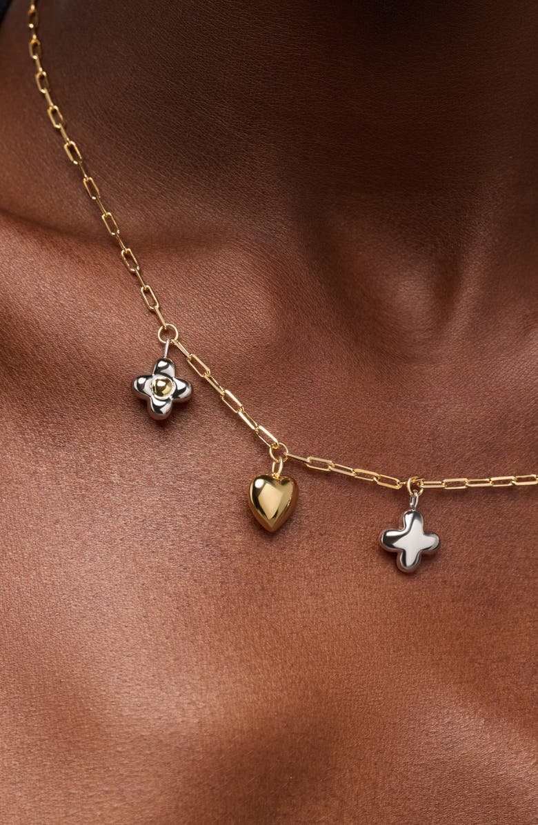 Ana Luisa Azura Charm Necklace, Alternate, color, Gold / Silver