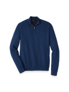 Paul Fredrick Silk Cotton Cashmere Quarter Zip Mock Neck Sweater