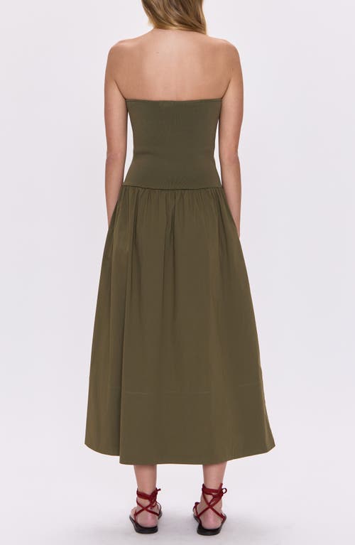 Pistola Mavo Strapless Midi Dress In Green