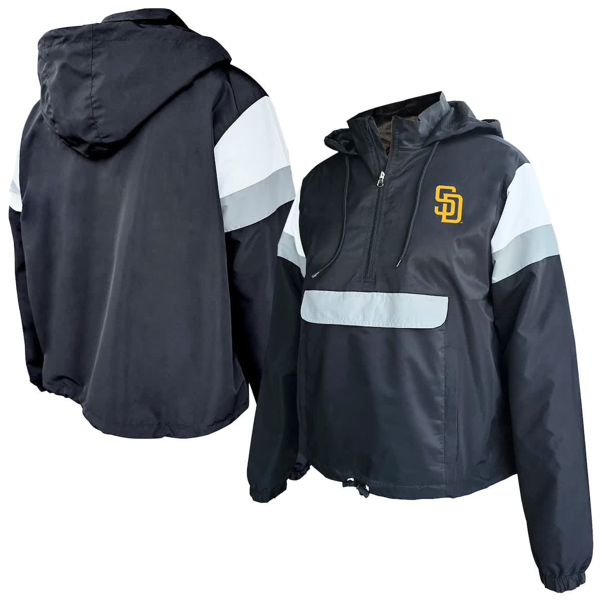 PROFILE Women's Profile Black San Diego Padres Plus Size Anorak Hoodie ...