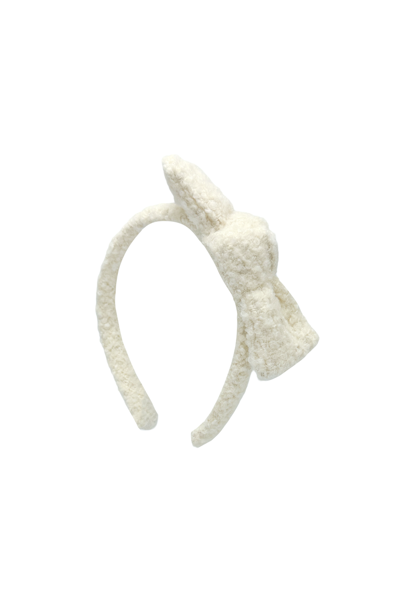 Bits & Bows Boucle Girls' Bow Headband, Main, color, White