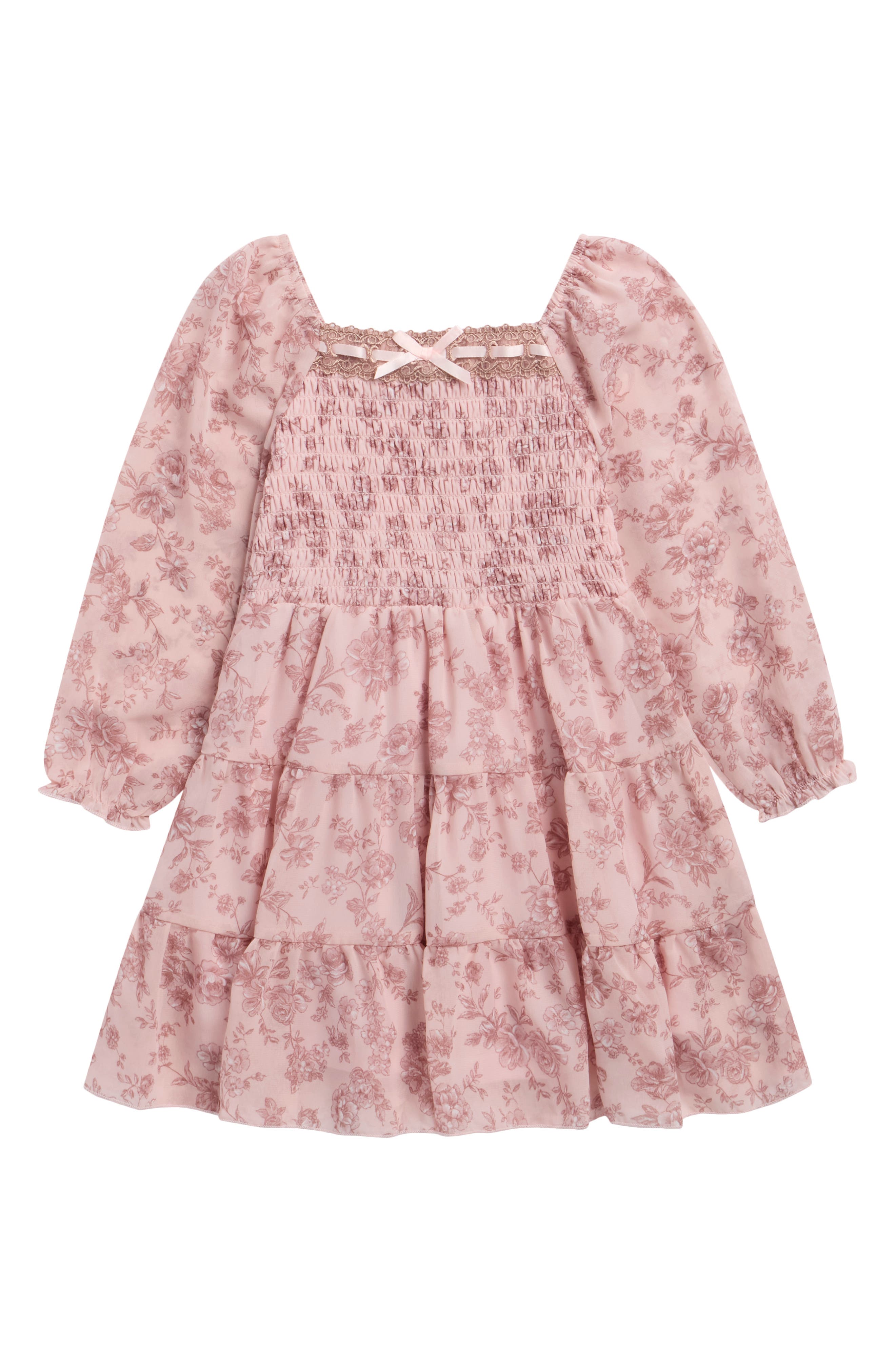 Kids' Floral Print Chiffon Dress