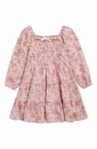 Kids' Floral Print Chiffon Dress