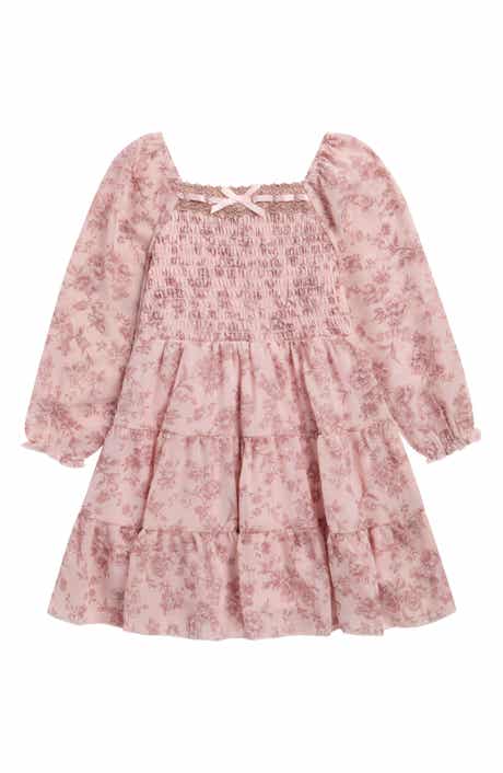 Kids' Floral Print Chiffon Dress