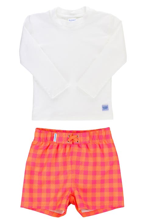 Sunset Sorbert Long Sleeve Two-Piece Rashguard Swimsuit (Baby)