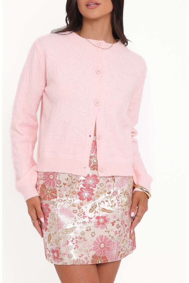 Floral Jacquard Cardigan, Main, color, PINK