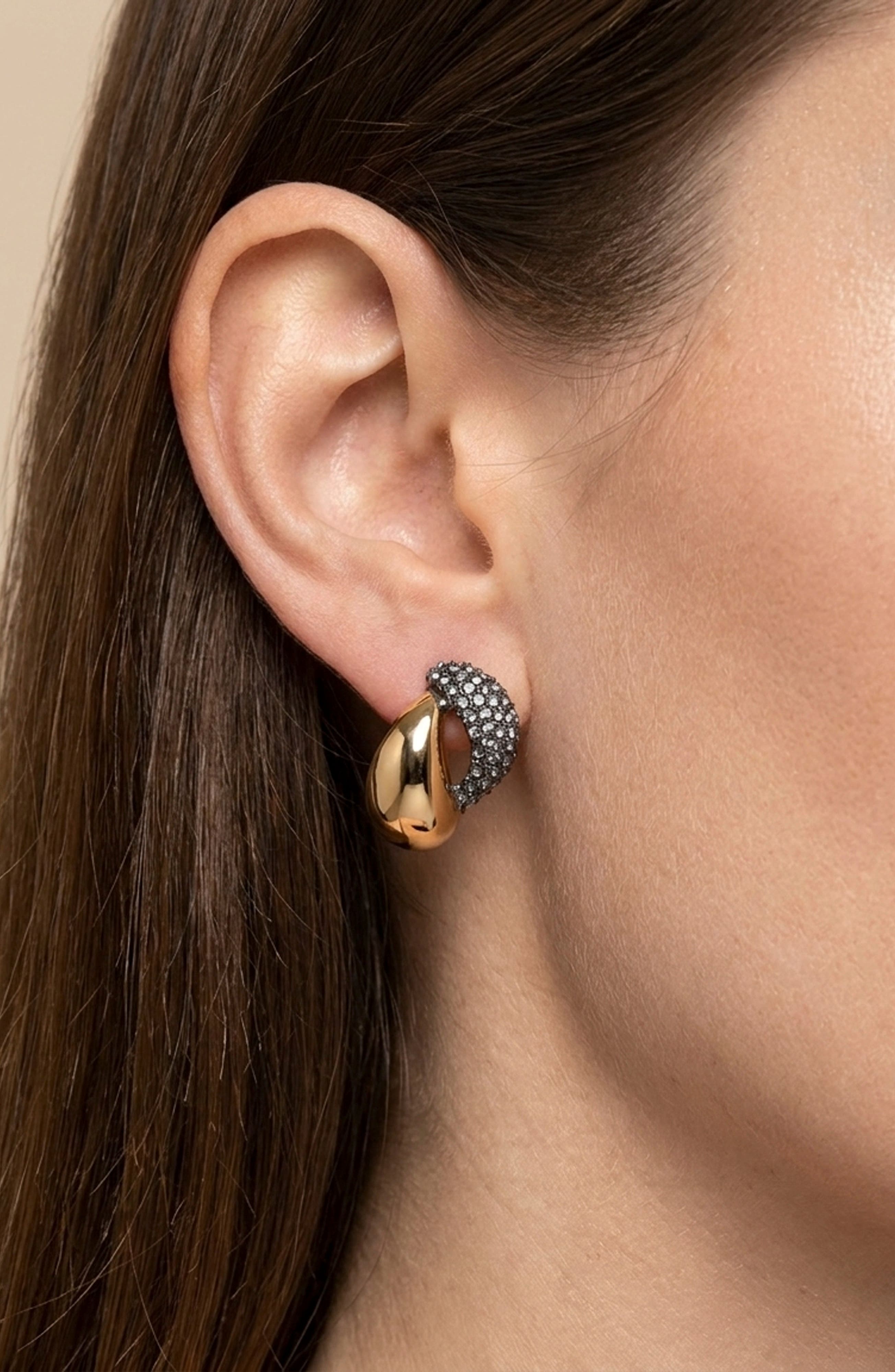 Crystal Pavé Double Hoop Earrings