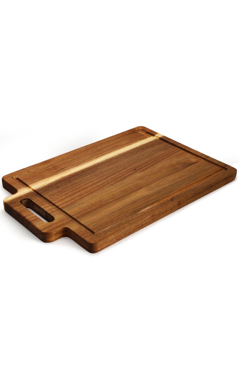 Megachef 16.5 x 11 Inch Acacia Wood Rectangle Serving Board with Handle, Alternate, color, Acacia
