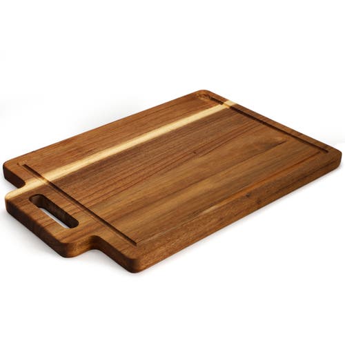 Megachef 16.5 X 11 Inch Acacia Wood Rectangle Serving Board With Handle In Brown