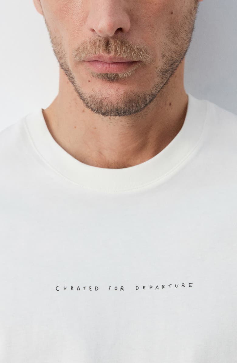 MANGO Departure Cotton Graphic T-Shirt, Alternate, color, White