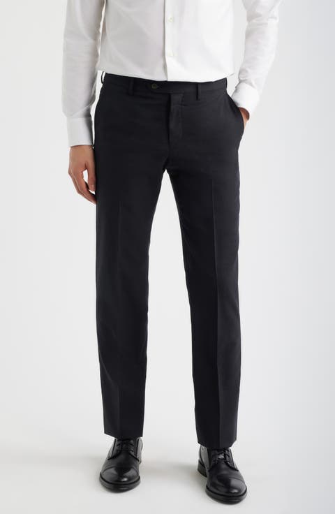 Flat Front Tropical Weight Wool Dress Pants (Regular & Big)